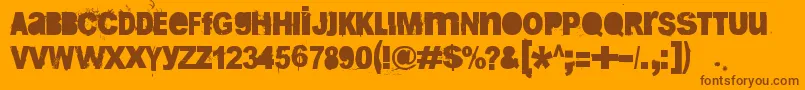 BugReport-Schriftart – Braune Schriften auf orangefarbenem Hintergrund