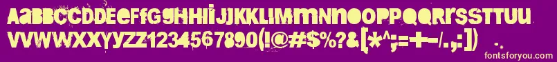 BugReport Font – Yellow Fonts on Purple Background
