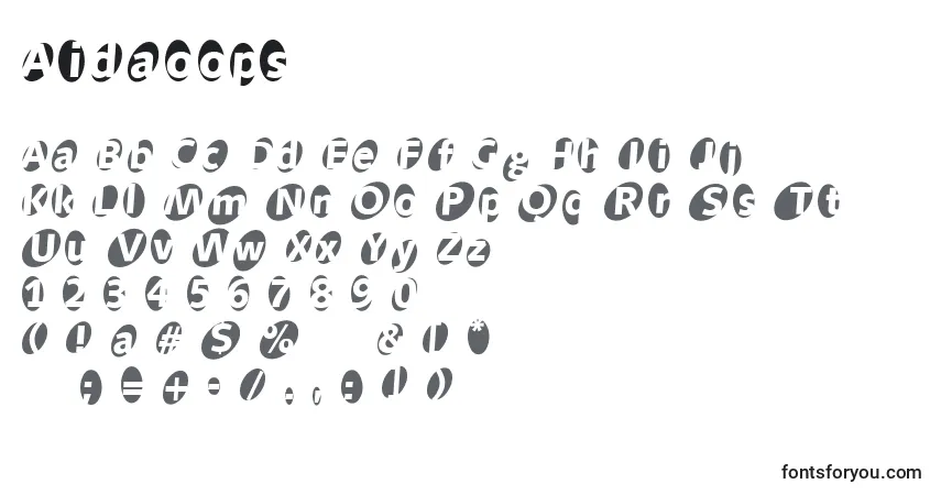 Шрифт Aidaoops – алфавит, цифры, специальные символы