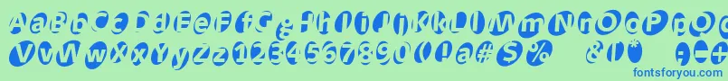 Aidaoops Font – Blue Fonts on Green Background