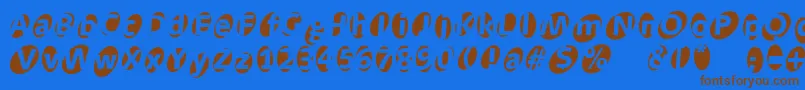 Aidaoops Font – Brown Fonts on Blue Background