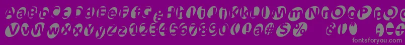 フォントAidaoops – 紫の背景に灰色の文字