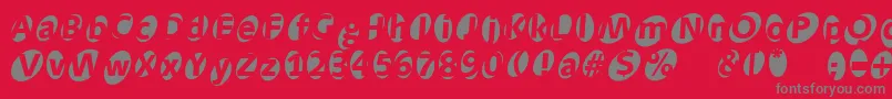 Aidaoops Font – Gray Fonts on Red Background