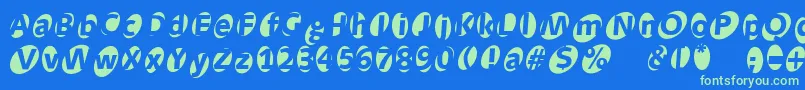 Aidaoops Font – Green Fonts on Blue Background