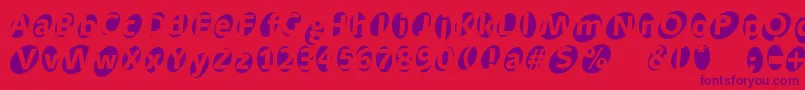 フォントAidaoops – 赤い背景に紫のフォント
