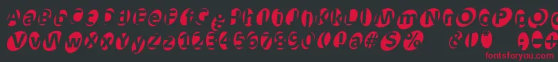 Aidaoops-Schriftart – Rote Schriften auf schwarzem Hintergrund