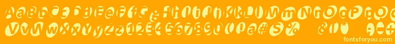 Aidaoops Font – Yellow Fonts on Orange Background