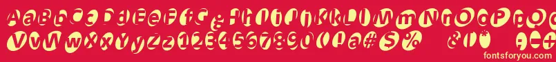Aidaoops Font – Yellow Fonts on Red Background