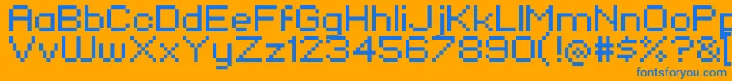 KlmnFlashPix Font – Blue Fonts on Orange Background