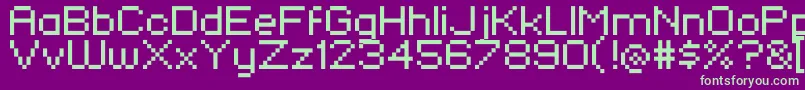 KlmnFlashPix Font – Green Fonts on Purple Background