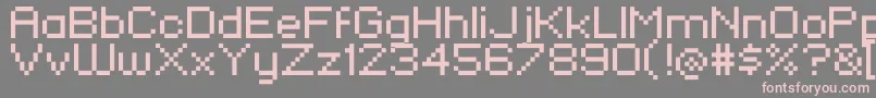 フォントKlmnFlashPix – 灰色の背景にピンクのフォント