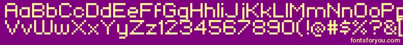 KlmnFlashPix Font – Yellow Fonts on Purple Background