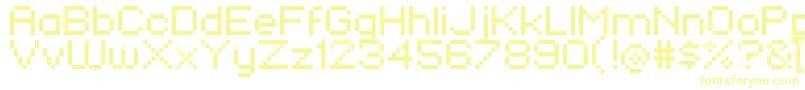 KlmnFlashPix Font – Yellow Fonts on White Background