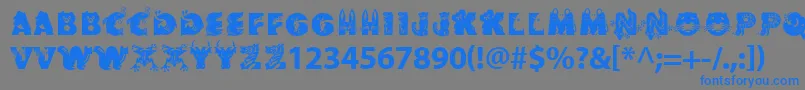 フォントCrittera – 灰色の背景に青い文字