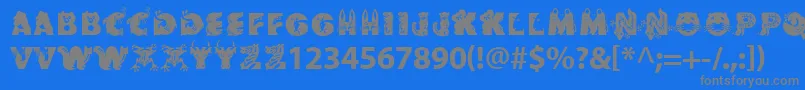 フォントCrittera – 青い背景に灰色の文字