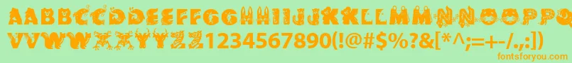 Crittera Font – Orange Fonts on Green Background