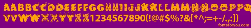 Crittera Font – Orange Fonts on Purple Background