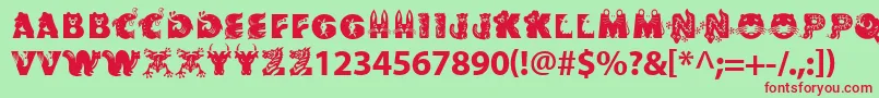 Crittera Font – Red Fonts on Green Background