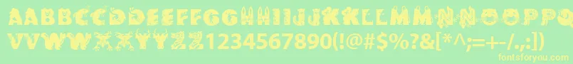 Crittera Font – Yellow Fonts on Green Background