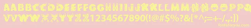 Crittera Font – Yellow Fonts on Pink Background