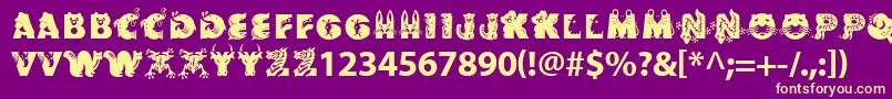 Crittera Font – Yellow Fonts on Purple Background