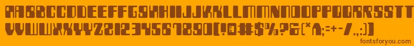 Zyborgs Font – Brown Fonts on Orange Background