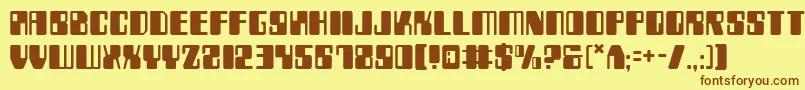 Zyborgs Font – Brown Fonts on Yellow Background