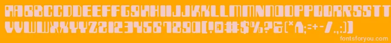 Zyborgs Font – Pink Fonts on Orange Background