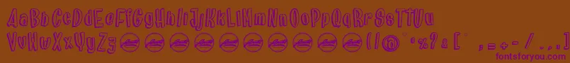 BrainfishRushPersonaluseonly Font – Purple Fonts on Brown Background