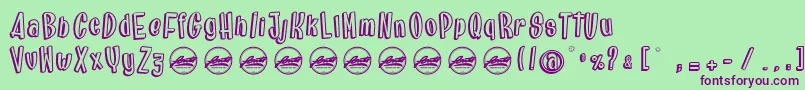 BrainfishRushPersonaluseonly Font – Purple Fonts on Green Background