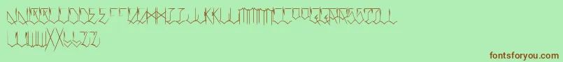 Fonte LocalsOnly – fontes marrons em um fundo verde