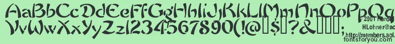 Chowfun ffy-Schriftart – Schwarze Schriften auf grünem Hintergrund