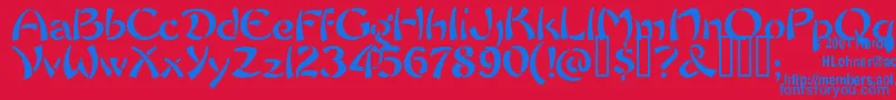 Chowfun ffy Font – Blue Fonts on Red Background