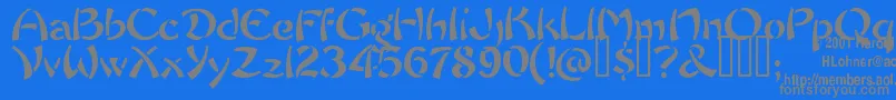 Chowfun ffy Font – Gray Fonts on Blue Background