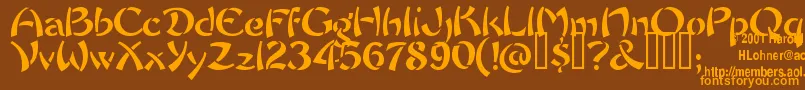 Chowfun ffy Font – Orange Fonts on Brown Background