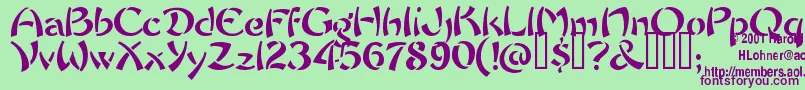 Chowfun ffy Font – Purple Fonts on Green Background