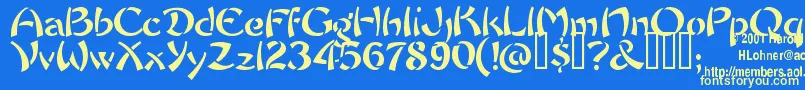 Chowfun ffy Font – Yellow Fonts on Blue Background