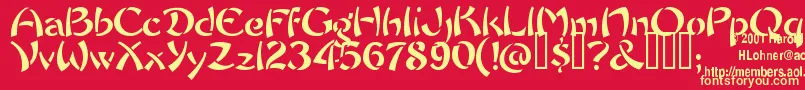 Chowfun ffy Font – Yellow Fonts on Red Background