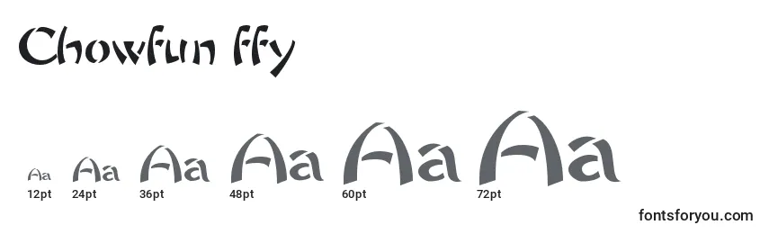 Размеры шрифта Chowfun ffy