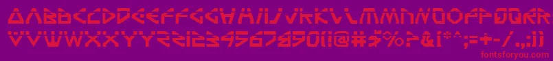 TerraFirmaLaser-Schriftart – Rote Schriften auf violettem Hintergrund