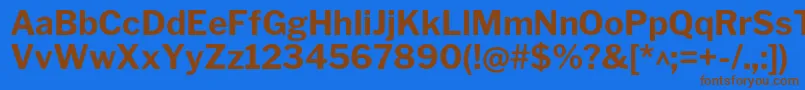 Czcionka LibrefranklinBold – brązowe czcionki na niebieskim tle