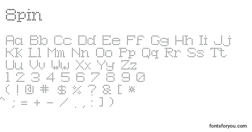 Schriftart 8pin – Alphabet, Zahlen, spezielle Symbole