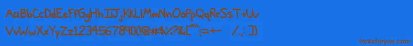 PapaGrape Font – Brown Fonts on Blue Background
