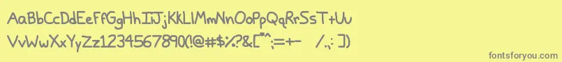 PapaGrape Font – Gray Fonts on Yellow Background