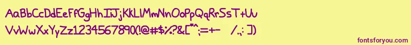 PapaGrape Font – Purple Fonts on Yellow Background