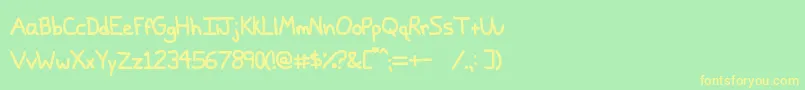 PapaGrape Font – Yellow Fonts on Green Background