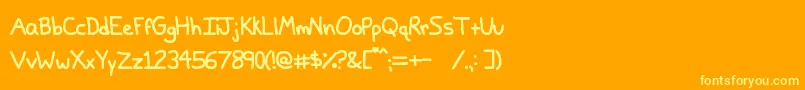 PapaGrape Font – Yellow Fonts on Orange Background