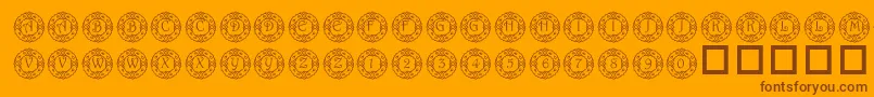 Fonte PfWreath – fontes marrons em um fundo laranja