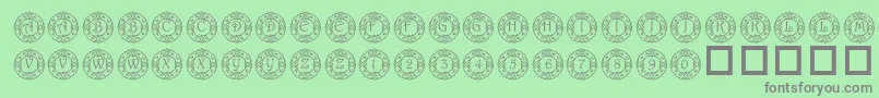 PfWreath Font – Gray Fonts on Green Background