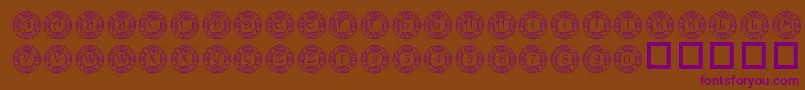 PfWreath Font – Purple Fonts on Brown Background